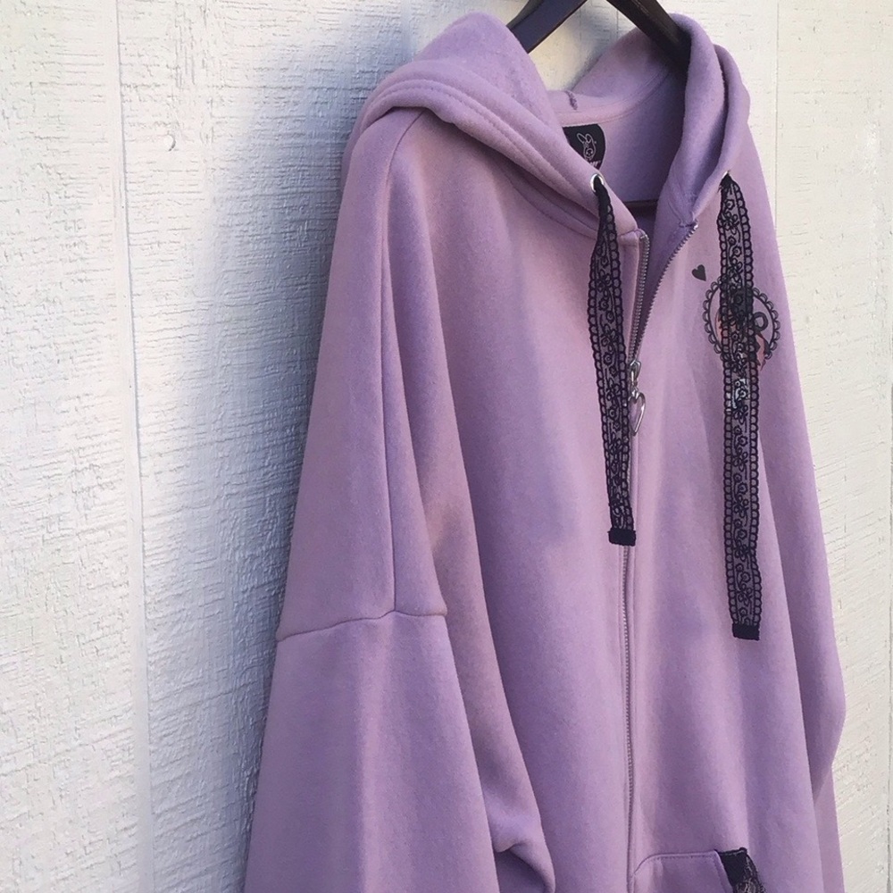My Melody Sanrio Lolita lilac oversized lace ear hoodie may fit sizes Xl-1X - Picture 10 of 16